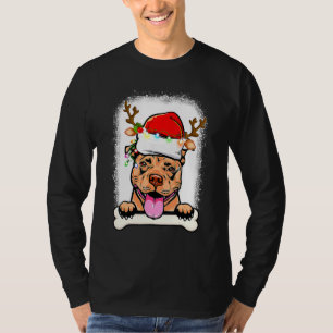 gebleicht Pitbull Weihnachtsweih Weihnachtsweih Re T-Shirt