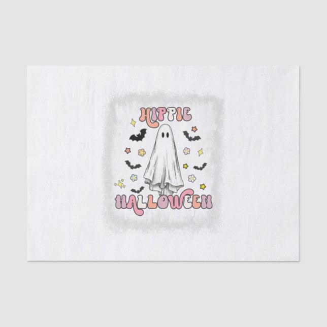 gebleicht Retro Hippie Halloween Ghost Boo Spooky  Seidenpapier (Vorderseite)