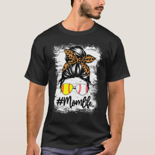 gebleicht Softball Mama Leben mit Leopard und Mess T-Shirt