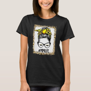 gebleicht Softball Mimi Messy Bun Game Day Mütter T-Shirt