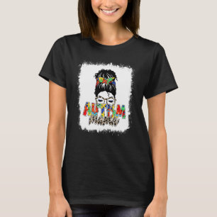 Gebleichte Autismus-Mama Leopard Autismus-Bewussts T-Shirt