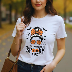 Gebleichte Frauen Unordentlicher Haarknoten Dicke  T-Shirt
