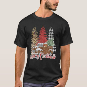 Gebleichte Frohe Weihnachten Kiefernbäume Weihnach T-Shirt