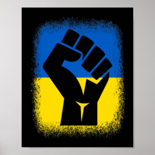Gebleichte Hemden Faust Flagge Ich stehe mit Ukrai Poster