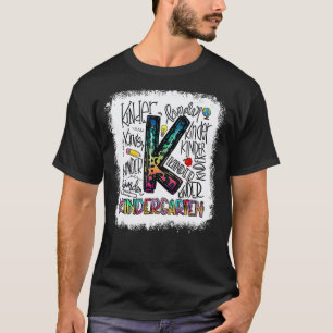 Gebleichte Kindergarten-Typografie-Lehrer Zurück z T-Shirt
