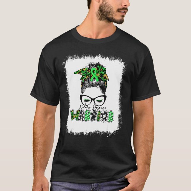 gebleichte Nierenerkrankung Krieger Leopard Messy  T-Shirt (Vorderseite)