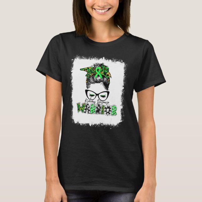gebleichte Nierenerkrankung Krieger Leopard Messy  T-Shirt (Vorderseite)