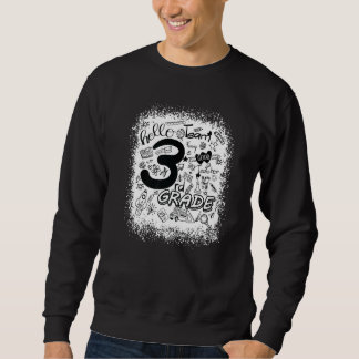 Gebleichte Typografie 3. Klasse Schüler Lehrer Rüc Sweatshirt