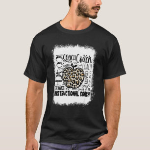 Gebleichter Leopard Unterrichtscoach-Typografie Te T-Shirt