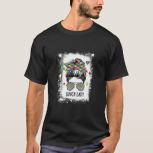 Gebleichter Lunch Lady Unordentlicher Dutt Haare F T-Shirt
