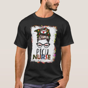 Gebleichter Weihnachts-Picu-Krankenschwester-Unord T-Shirt