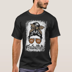 Gebleichtes Football-Mom-Leben mit Leopard und Uno T-Shirt