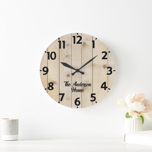 Gebleichtes Holz Effekt Große Uhr (Zuhause)