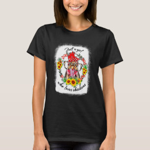 Gebleichtes Huhn Nur ein Mädchen das Hühner liebt T-Shirt