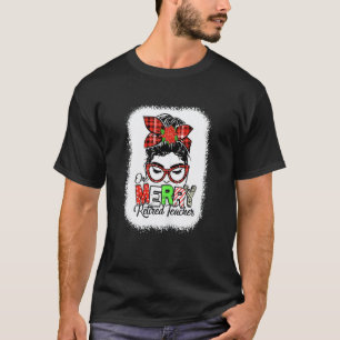 Gebleichtes rotes Karo ein fröhlicher pensionierte T-Shirt