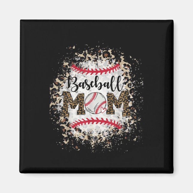 Gebleichtes Softll Verkaufe Mama Leopard Tee Mutte Magnet (Vorne)