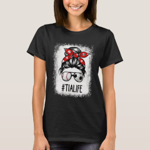 Gebleichtes Tia Life Fußball Schlampiger Pferdesch T-Shirt