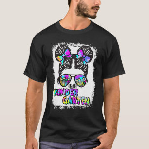 Gebleichtes Tie Dye Hallo Kindergarten Zurück zur T-Shirt
