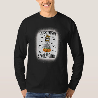 Gebleichtes Unordentliches Dutt-Totenkopf Dicke O T-Shirt
