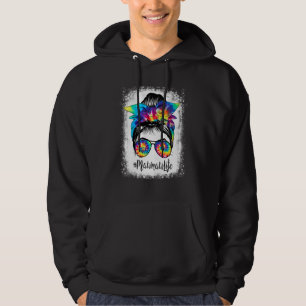 geblendete Mawmaw Life Messy Hair Bun Gefärbte Kra Hoodie