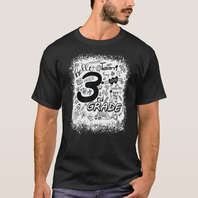geblendete Typografie 3. Klasse Lehrerin zurück T-Shirt (Vorderseite)