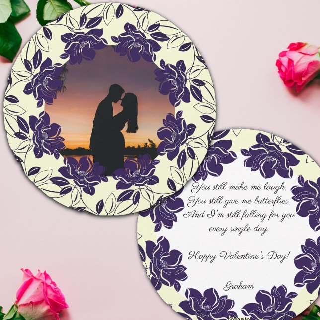 Geblüht, abgerundete Valentinenkarte mit Foto Feiertagskarte (Von Creator hochgeladen)