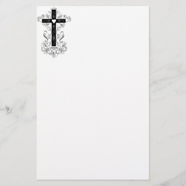 Geblüht Kreuz Briefpapier (Vorderseite)