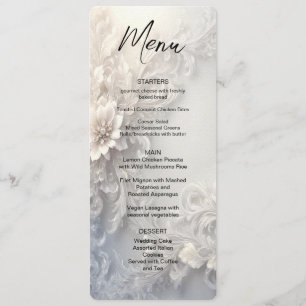Geblüht Menü "Weiße Flora" Menükarte