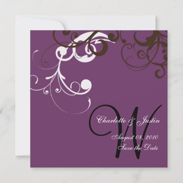 geblüht; Save the Date lila (Vorderseite)