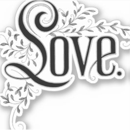 Geblüht Vintage Liebe Aufkleber