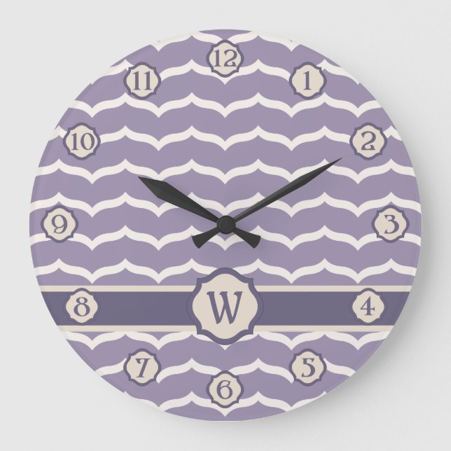 Geblüht Zigzag-Uhr Große Wanduhr (Vorderseite)