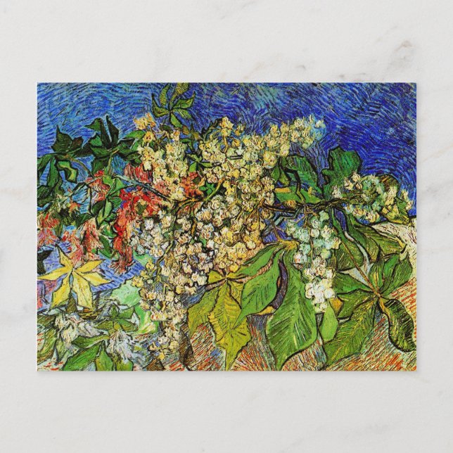 Geblümte Kastanienzweige Van Gogh Kunstkunst Postkarte (Vorderseite)