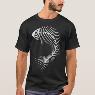 Gebogene abstrakte Fischgräte, Schwarz / Ohne Hint T-Shirt