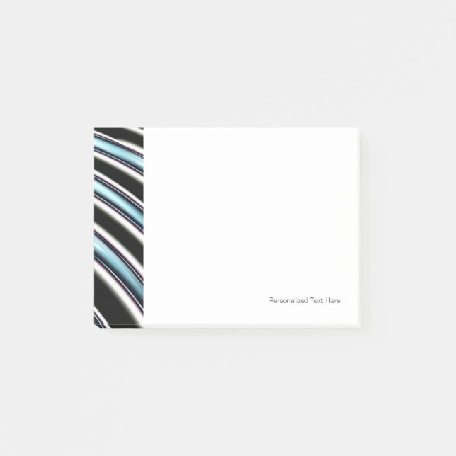 Gebogene Linien nah oben von einem Fraktal Post-it Klebezettel (Vorderseite)