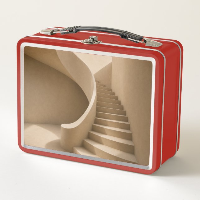 Gebogene Treppe Minimalist Beige Lunchbox (Vorderseite)