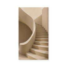 Gebogene Treppe Minimalist Beige Visitenkarte