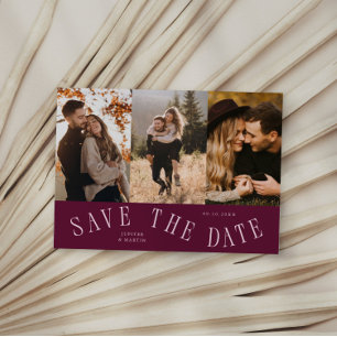 Gebogene Typografie Mehrfachfoto Cranberry Save The Date