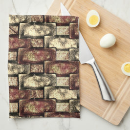 Gebogene und gebeizte rechteckige, goldbraune Stüc Geschirrtuch