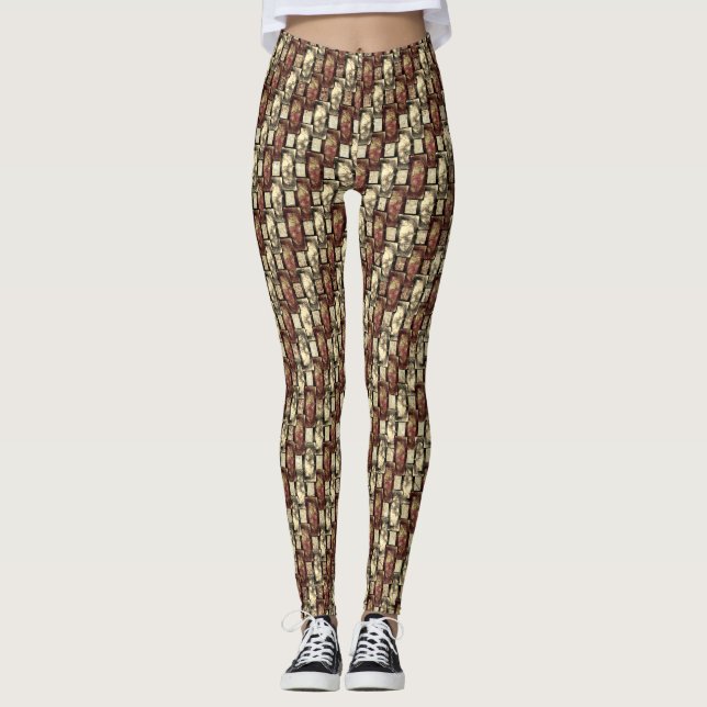 Gebogene und gebeizte rechteckige, goldbraune Stüc Leggings (Vorderseite)