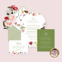 Gebogene Wildblumen-Hochzeit