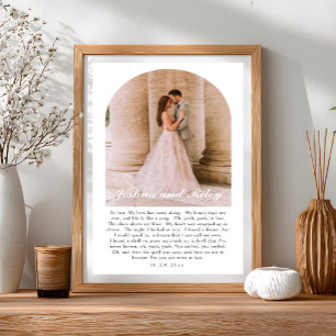 Gebogener Fotodruck Hochzeitslied Lyrics Druck Poster