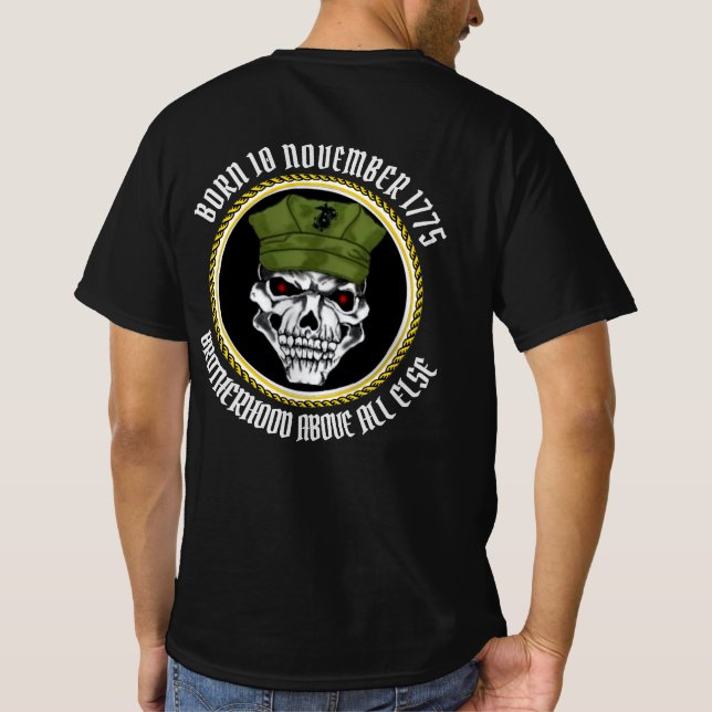 GEBOREN 10. NOVEMBER 1775 - BROTHERHOOD ÜBER ALLE  T-Shirt (Rückseite)
