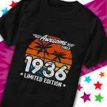 Geboren 1936 Limited Edition Retro Phantastisch se T-Shirt<br><div class="desc">Dieses phantastisch seit 1936 limitierte Ausgabe Geburtstagsdesign ist ein lustiges & zeitloses klassisches Retro-Vintage Strand-Stil Sommer-Thema Grafik, die perfekt für Damen und Herren zu einem Geburtstag feiern oder zu zeigen, dass sie stolz sind, im Jahr 1936 geboren zu sein! Features 'Phantastisch Seit 1936 - Limited Edition' Geburtstagsjahr in einem Vintagen...</div>