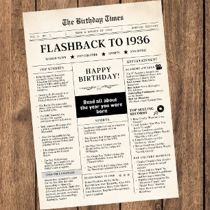 Geboren 1936 Mock Newspaper sepia