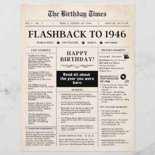 Geboren 1946 Mock Newspaper sepia