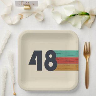 Geboren 1948 Vintager Geburtstag Pappteller