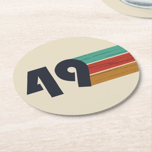 geboren 1949 Vintager Geburtstag Runder Pappuntersetzer (Angewinkelt)