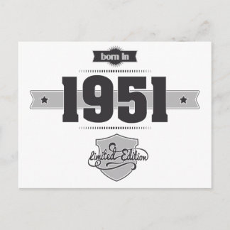 Geboren 1951 (dunkel und dunkel) postkarte