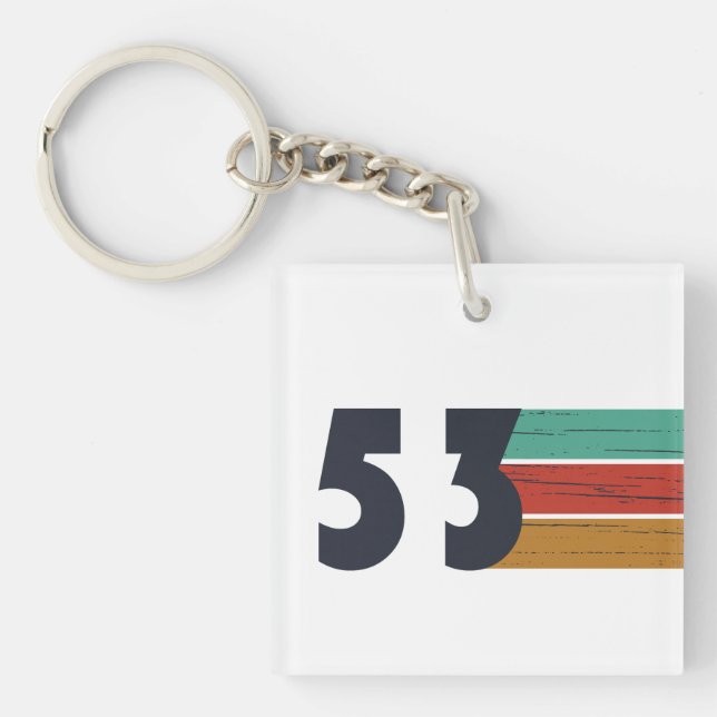 geboren 1953 Vintager Geburtstag Schlüsselanhänger (Vorderseite)