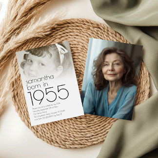 Geboren 1955 Overlay 2 Fotos 70. Geburtstagsparty Einladung